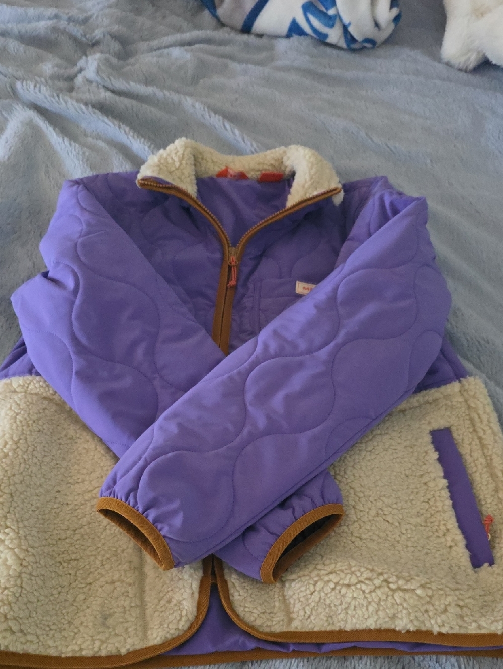 Merrell Purple Fleece-Trim Quilted Jacket